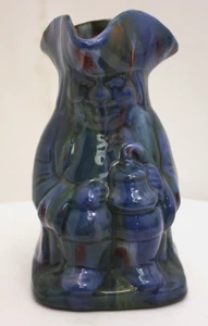Rare Antique Brannam Pottery Toby Jug With Variegated Green, Blue & Red Glaze 6" - Picture 1 of 14