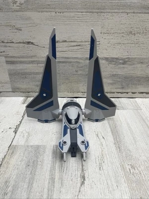 Star Wars Hasbro Jedi Starfighter Ship Toy 2020 Blue White Wings cabina abierta Foto 1 de 4