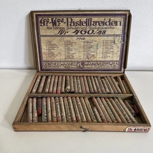 Vintage German Pastel Set Günther Wagner - Nr. 460 - 40+ Pieces Pastellkrreíden - Foto 1 di 6