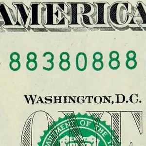 Six of a Kind 8s 88..8..888 Buchstütze 8s Dollar ausgefallene Seriennummer - Bild 1 von 6