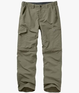 Herren Wanderhose wandelbar Zip Off leicht schnelltrocknend Camping 34 grün - Bild 1 von 7