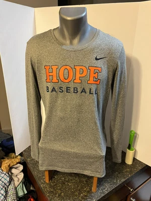 Nike Dri Fit Hope College Baseball Women’s LS T-Shirt Large Gray Polyester - Изображение 1 из 4