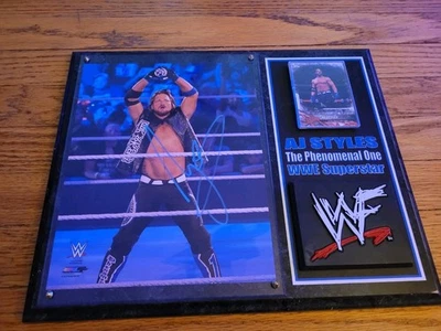 WWE AJ STYLES AUTOGRAPHED PHOTO The Phenomenal One WF autograph Framed Picture - Imagem 1 de 4