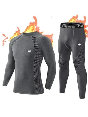 MEETHOO Long Johns Ropa Interior Térmica para Hombre Conjunto de Capa Base para Invierno Exterior Foto 1 de 4