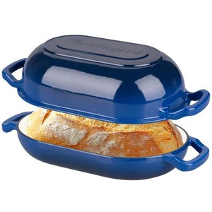 Enameled Cast Iron Sourdough Bread Oven, Dutch Oven, Loaf Cast Iron Bread Pan... - Picture 1 of 9