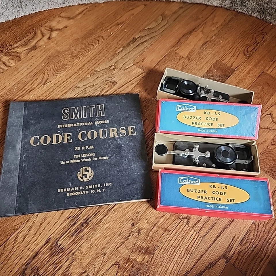 1957 Smith Morse Code Course Records Plus 2 Calrad Buzzer Practice KB 1.5 *read - Image 1 of 4