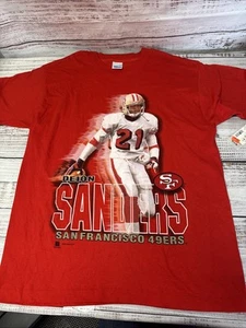 New Primetime Vintage 1995 Deion Sanders #21 San Francisco 49ers Tee Size L Tags - Picture 1 of 8