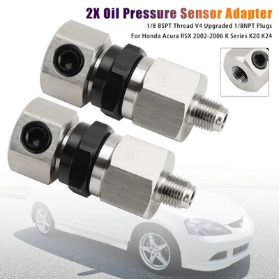 2x Oil Pressure Sensor Adapter For Honda Acura RSX 2002-2006 K Series K20 K24 A6 - Image 1 of 4