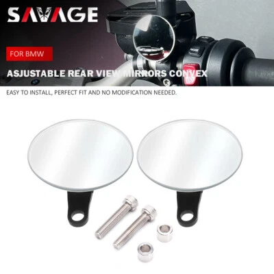 360° Adjustable Side Rear View Mirrors Convex for BMW S1000R 2014+ S1000XR 2015+ - Image 1 of 4