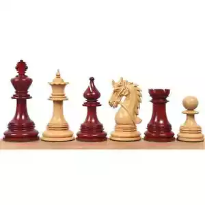 4.3" Napoleon Luxury Staunton Chess Pieces Only Set -Triple Weight Bud Rosewood - Picture 1 of 7