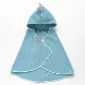 Imabari Baby Hooded Towel 110x60cm, 100% Cotton, Blue Dino Design, Soft & Cute - Picture 1 of 4