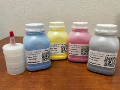 (60g x 4) Toner Refill for Xerox C310, C315 color printers - REFILL ONLY - Image 1 of 4