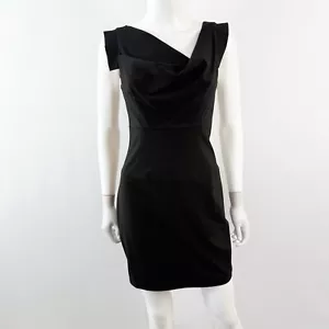 Black Halo Black Sleeveless Sheath Dress Size 4 Pink Lining Cocktail Formal - Picture 1 of 8
