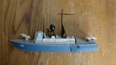 Vintage Dinky 673 Submarine Chaser Diecast Ship. Modified model with missiles. - Image 1 of 4