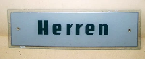 Old Glass Sign, "Men" WC Toilet Sign - Picture 1 of 1