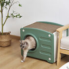 Cat House Cat Scratcher Box 2-In-1 Cat Condo W/ Scratcher Bed Detachable Durable