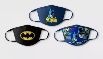Batman FACE MASK Set of 3 DC Comics Superhero Pack NEW KIDS Boys - Image 1 of 4