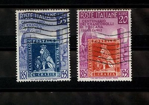 REPUBBLICA - U - CENTENARIO FRANCOBOLLI TOSCANA (S.145) - Serie completa - 1951 - Picture 1 of 1