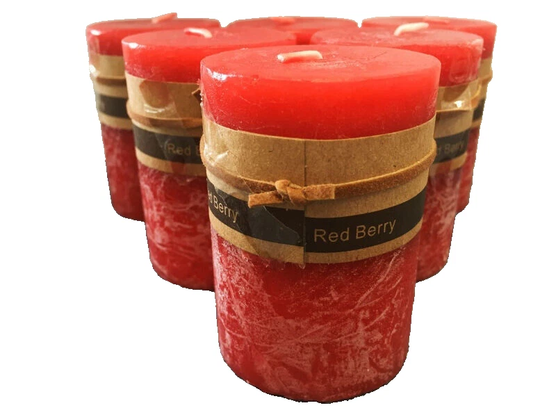 6xScented Candle Handmade Rustic Decor 5cm*8cm 22Hr Burn Fragrance Red Berry - image 1 of 1