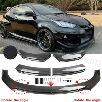 Carbon Style Front Bumper Chin Lip Spoiler Splitter Body Kit For Toyota Yaris - Изображение 1 из 4