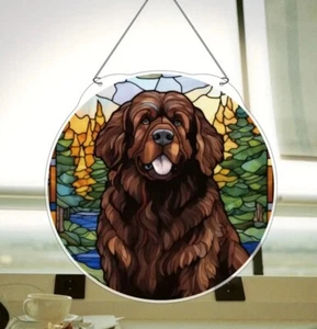 NEW 6” Newfoundland Dog Suncatcher. Beautiful Colorful Piece With Hanger. NEW!! - Picture 1 of 6
