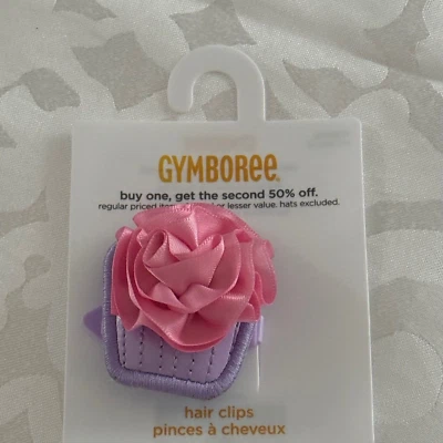 Pinza para el pelo de cumpleaños para cupcakes rosa y púrpura Gymboree niñas nueva Foto 1 de 4