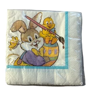 Vintage Osterhase Küken Ei Malerei Servietten-VERSIEGELT-USA Made-Design Ware - Bild 1 von 2