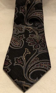 Daniel De Fasson Tie -Black, Burglary, Blue & Gold Silk Necktie - 58” X 3.25 - Picture 1 of 4