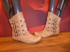 T14 RIVER ISLAND Brown Tan leather stud  ankle  boots UK 7 EU 40