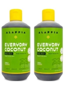 Alaffia Everyday Coconut Body Wash Virgin Coconut Oil Normal/Dry Skin 16oz LOT 2 - Picture 1 of 5