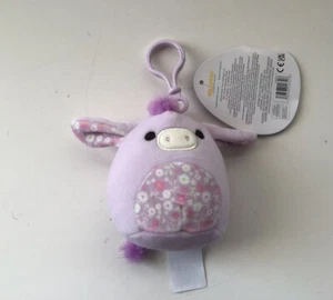 Squishmallows 3.5" Delzi Donkey Plush Clip On Keychain - Picture 1 of 3