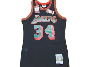 MITCHELL & NESS NBA HWC LOS ANGELES LAKERS SHAQ O'NEAL X-MAS SWINGMAN JERSEY M - Picture 1 of 4