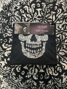 Dark Enchantment Sequin Skull Table Runner 13”x72” NWT - Picture 1 of 1