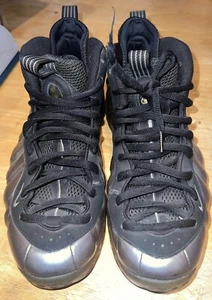 Nike Air Foamposite One Metallic Pewter Men Sz 10 Black Silver 314996 004 OK Con - Picture 1 of 11