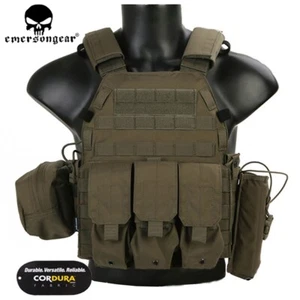 Emerson Tactical Modular Combat Vest MOLLE LBT-6094A Plate Carrier w/ 3 Pouch RG - Picture 1 of 11
