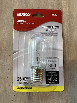 Satco S3917 40W T8 130V 120V Intermediate Base Clear Incand Light Bulb - Image 1 of 4