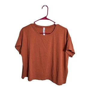 lululemon Top Women 8 Orange Cates Cropped T Athleisure Sportswear Gym LW3CIPS - Picture 1 of 8