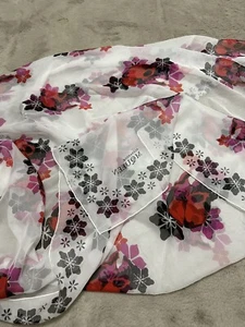 ALEXANDER MCQUEEN BOTANISCHER SCHÄDEL BLUMENDRUCK CHIFFON SEIDE QUADRATISCHER SCHAL, 52X52 - Bild 1 von 8