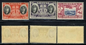 1934 Lithuania Death of Capt. Steponas Darius/Stasys Girenas🛩️ Sc#C79-81 MNH OG - Picture 1 of 1