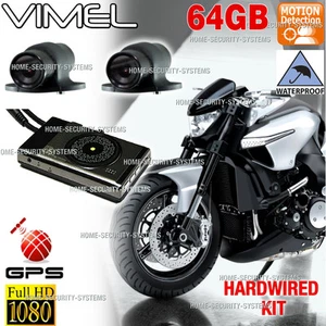 Motorbike Camera 64GB Dual Lens 1080P Dash GPS Waterproof Hardwired Truck K1S - Picture 1 of 5