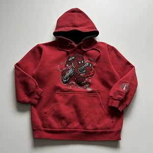 Vintage 2002 Spider-Man Marvel Comics Embroidered Graphic Hoodie Boy's Small Red - Picture 1 of 6