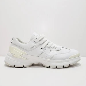 NEIL BARRETT BOLT01 13215283 Thunderbolt Leather Wingtip Sneaker Trainer 44-44.5 - Picture 1 of 11