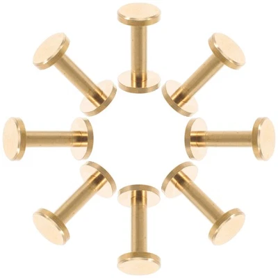  Kit da 10 rivetti a testa piatta in ottone, con vite posteriore, per cinture in - Immagine 1 di 4