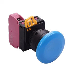 IDEC Blue 22mm Mushroom Momentary Push Button Switch NC IP65 YW1B-M4E01S - Picture 1 of 1