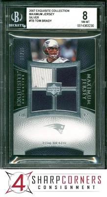 2007 ИЗЫСКАННАЯ КОЛЛЕКЦИЯ МАКСИМАЛЬНЫЙ ДЖЕРСИ СЕРЕБРО #TB TOM BRADY #'D/75 BGS 8 - Изображение 1 из 4