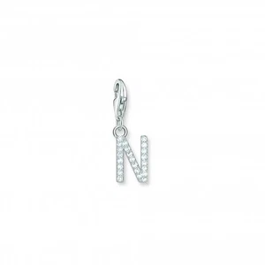 Thomas Sabo Charmista White Zirconia Letter N Charm Pendant - Picture 1 of 4