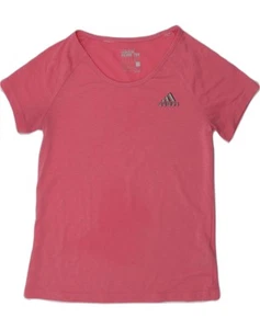 ADIDAS Girls Climalite T-Shirt Top 11-12 Years Pink Polyester SN10 - Picture 1 of 3