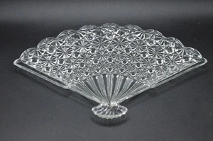 Vintage Fenton Glass Daisy & Button Fan Appetizer Plates Dish Tray 10.5" - Picture 1 of 1
