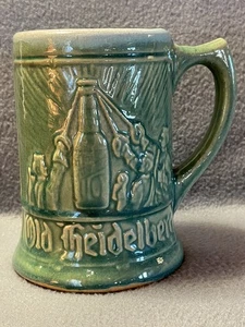 Old Heidelberg Green Glazed Stoneware Beer Stein Three Musketeers .5L 5.25" Tall - Picture 1 of 24
