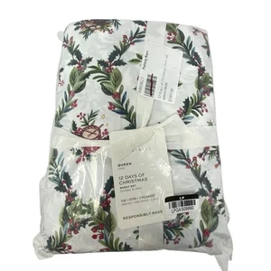 POTTERY BARN Twelve Days of Christmas Bettwäsche Set Größe Queen NEU - Bild 1 von 9